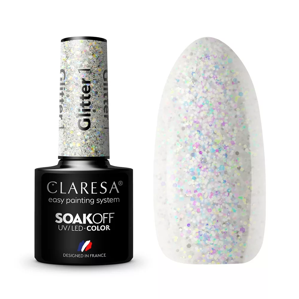 CLARESA UV/LED gél lakk 5g - GLITTER 1