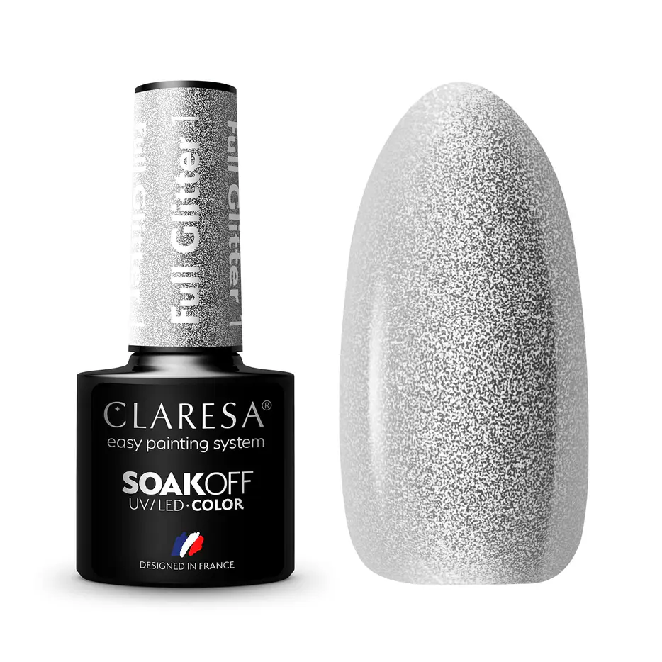 CLARESA UV/LED gél lakk 5g - FULL GLITTER 1