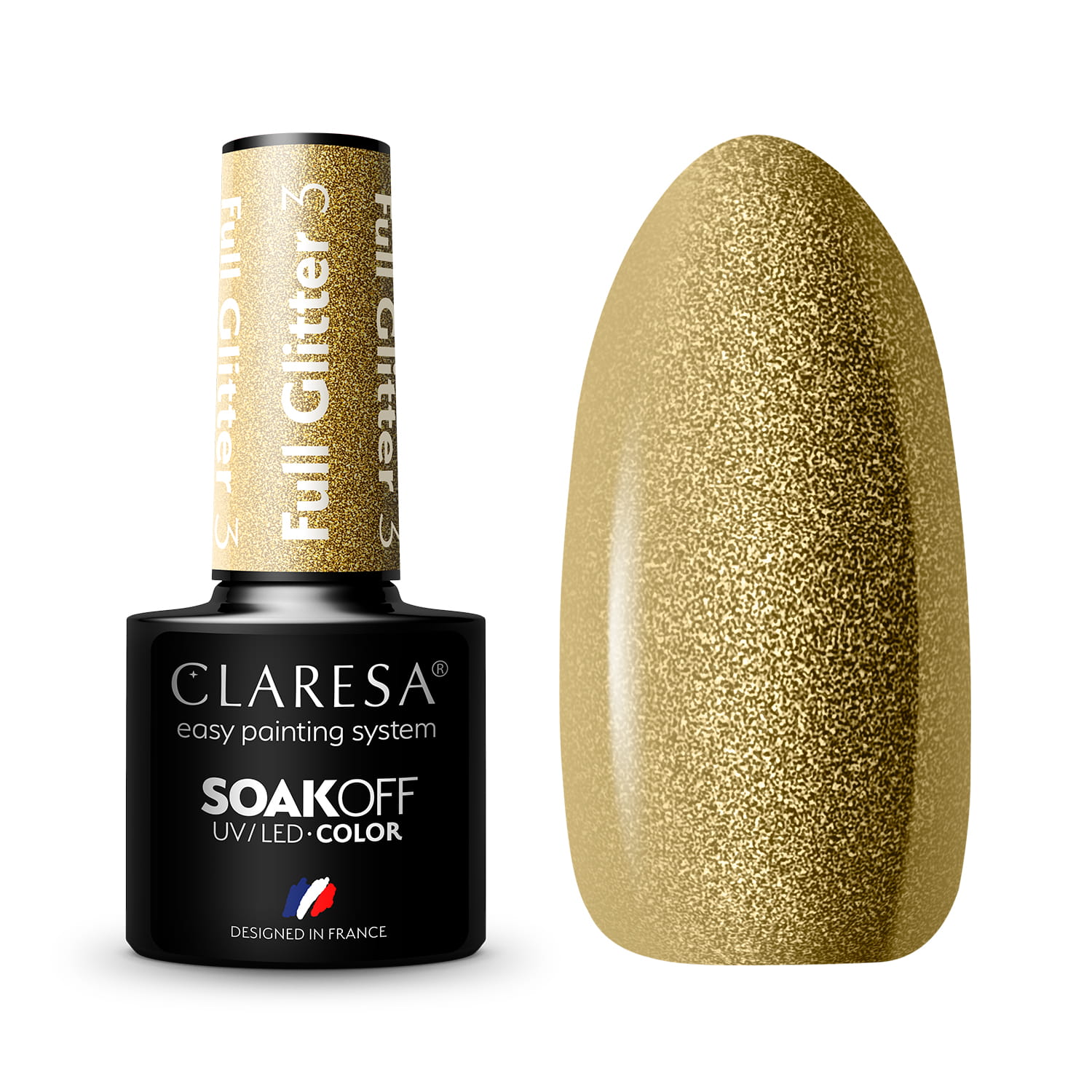 CLARESA UV/LED gél lakk 5g - FULL GLITTER 3
