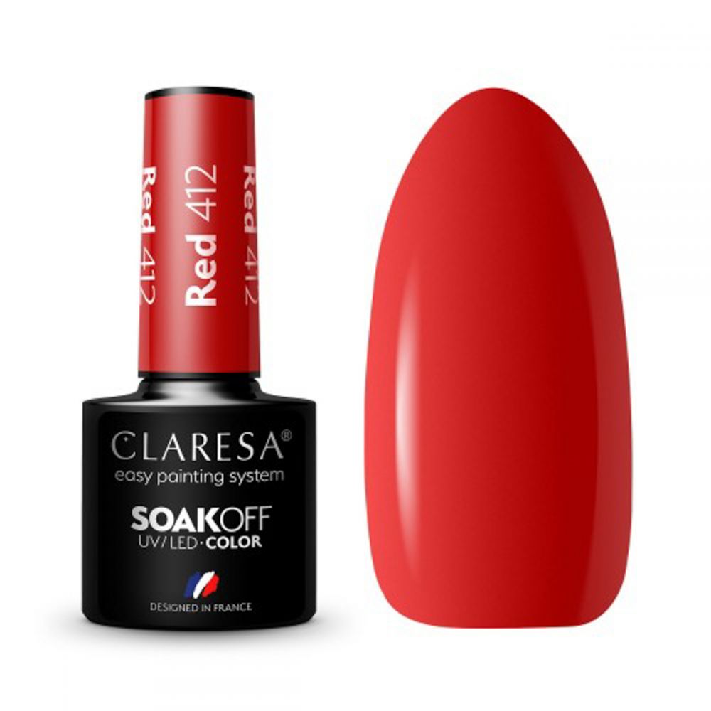 CLARESA UV/LED gél lakk 5g -RED 412