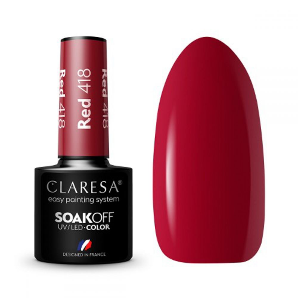 CLARESA UV/LED gél lakk 5g -RED 418