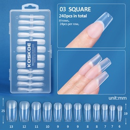 KOSKOE Soft Gél Tip No.03 - KOCKA 240 db-os