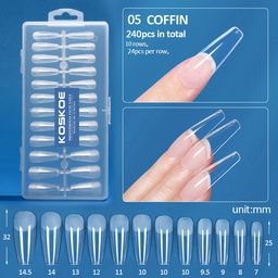 KOSKOE Soft Gél Tip No.05 - COFFIN/BALERINA 240 db-os