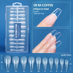 KOSKOE Soft Gél Tip No.08 - M-COFFIN/BALERINA 240 db-os