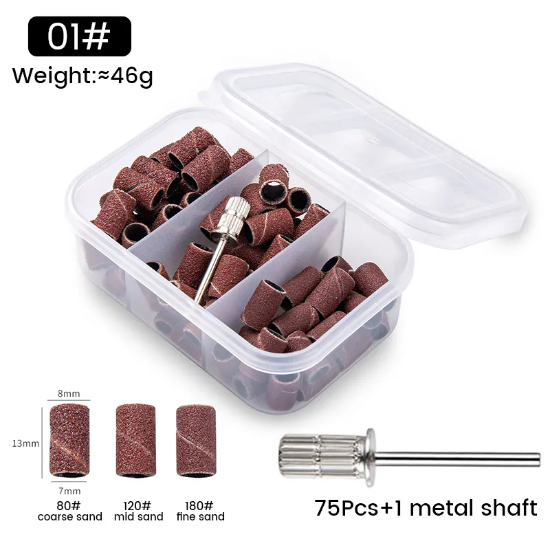 Csiszológyűrű - 75 db - boxban, befogószárral