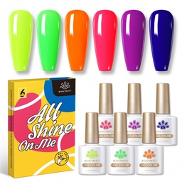 Born Pretty 10 ml - Neon Fluorescent Glow-in-dark - 6 db-os szett