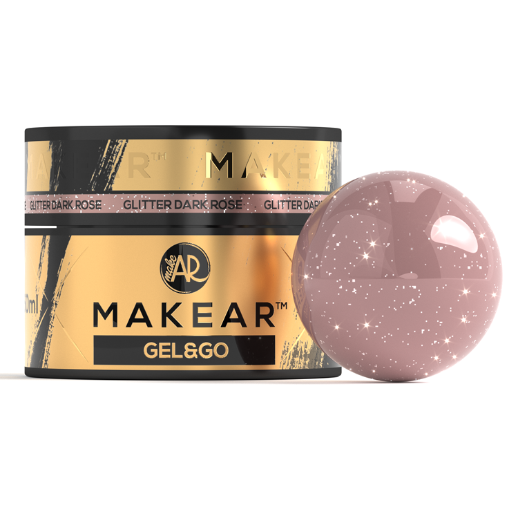 MAKEAR Gel&Go Builder Gél No.GG27 Glitter Dark Rose 50ml