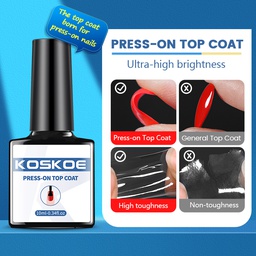 KOSKOE - Press-on Top Coat fényzselé - Gél Tiphez - 10 ml