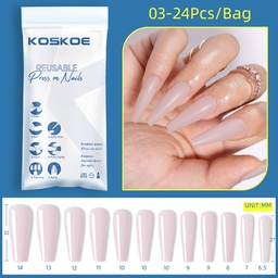 KOSKOE - Színes soft Gél Tip No.03 BEIGE - 24db-os
