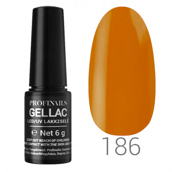 Profinails Gel Lac LED/UV lakkzselé 6gr No.186