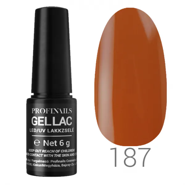 Profinails Gel Lac LED/UV lakkzselé 6gr No.187