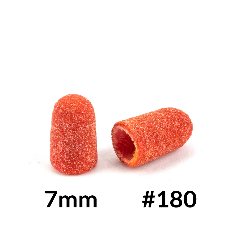 AlleMed pedikűrös csiszolósapka – 7 mm, #180 – narancs – 10 db