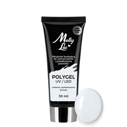 MollyLac Hema és Di-Hema FREE UV/LED Poly gél - 30 ml - No.03 Natural (Milky White)
