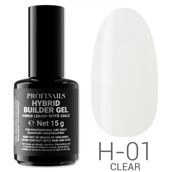 Profinails Hybrid LED/UV Builder Gél 15 g No.H-01 Clear