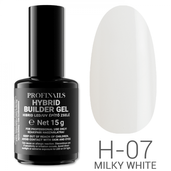 Profinails Hybrid LED/UV Builder Gél 15 g No.H-07 Milky White