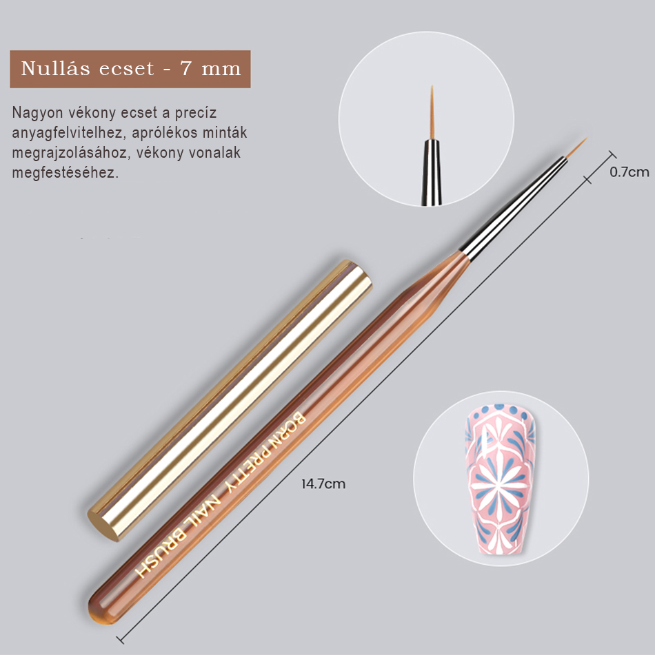 Born Pretty ecset - nullás 7 mm