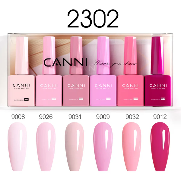 CANNI HEMA FREE UV/LED gél lakk szett 6x9ml - Pink Champagne Dreams