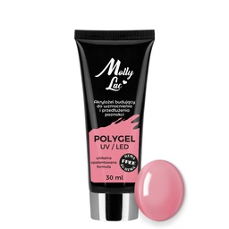 MollyLac Hema és Di-Hema FREE UV/LED Poly gél - 30 ml - No.24 Peony