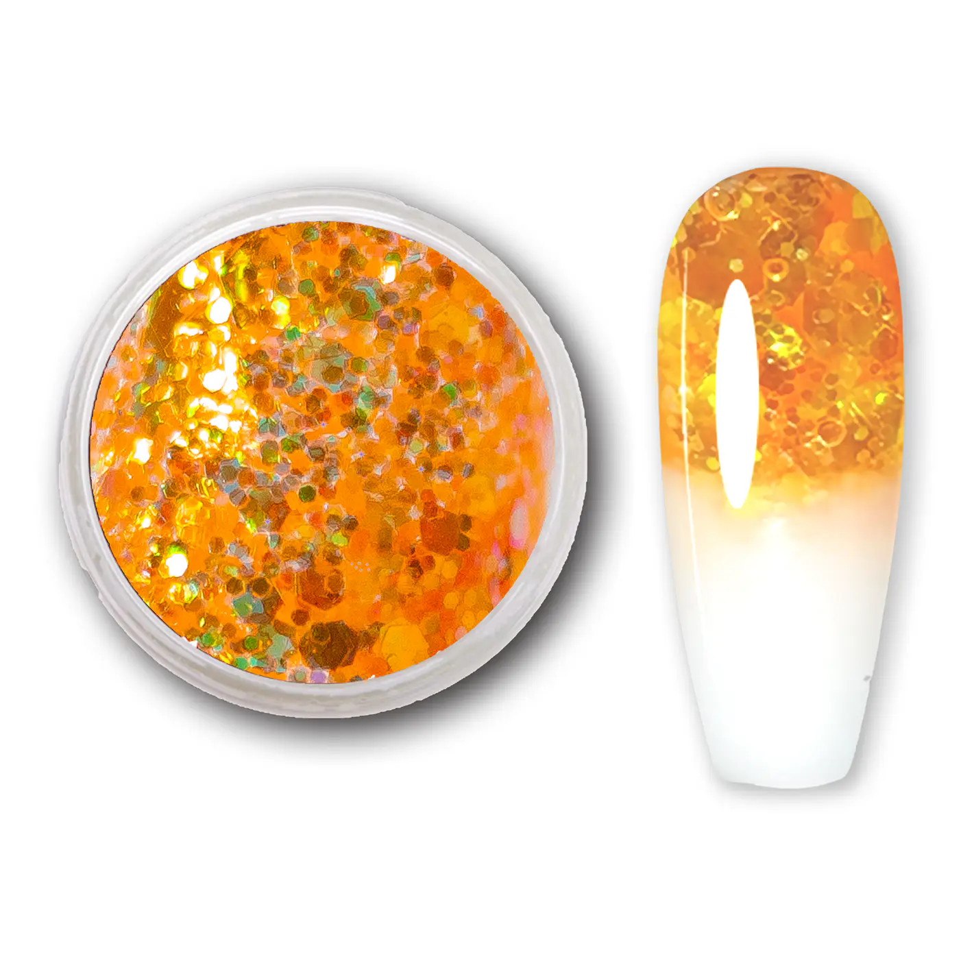 PN Holo glitter mix No.45 Neon Orange