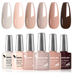 Venalisa 6 db-os UV/LED Gél lakk szett - 2201 - Nude Brown