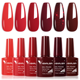 Venalisa 6 db-os UV/LED Gél lakk szett - 2205 - XMAS Red