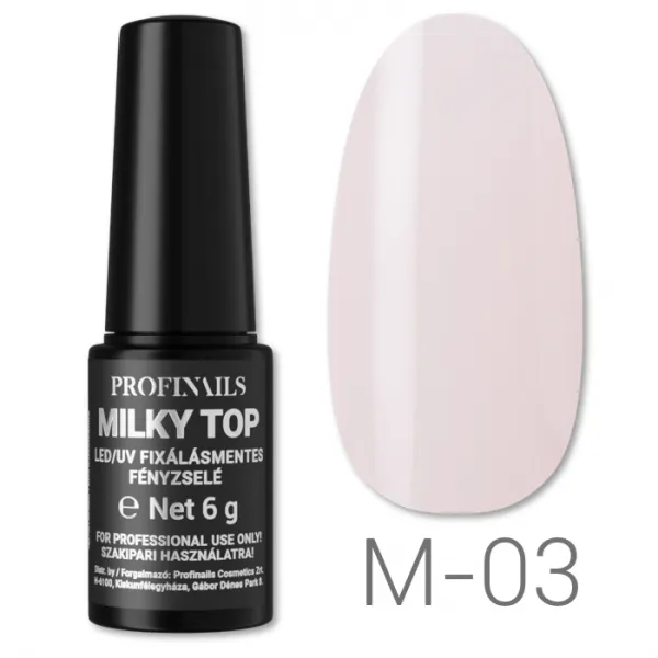 Profinails Milky Top fixálásmentes LED/UV fényzselé 6g No.M-03 Blush Pink