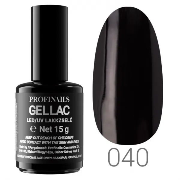 Profinails Gel Lac LED/UV lakkzselé 15gr No.040 Black
