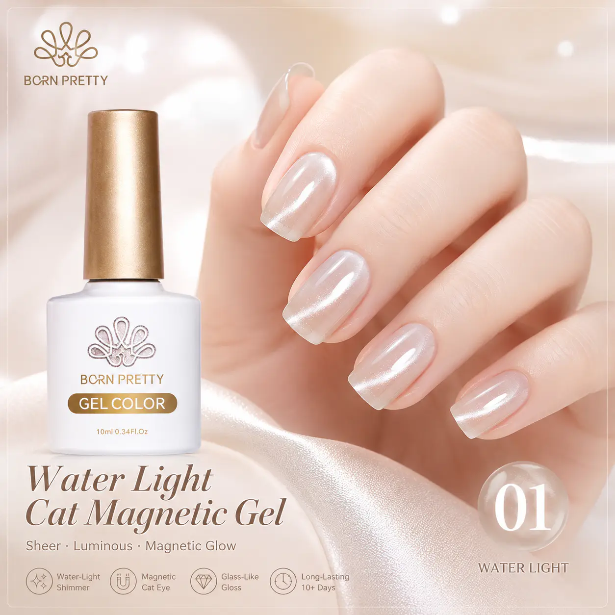 Born Pretty Cat Magnetic gél lakk 10 ml - MY096/WL01