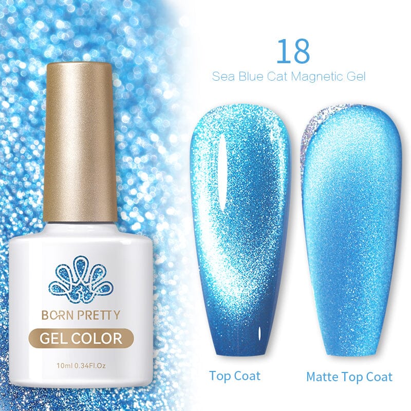 Born Pretty Sea Blue Cat Magnetic UV/LED gél lakk 10 ml - SB18/MY330