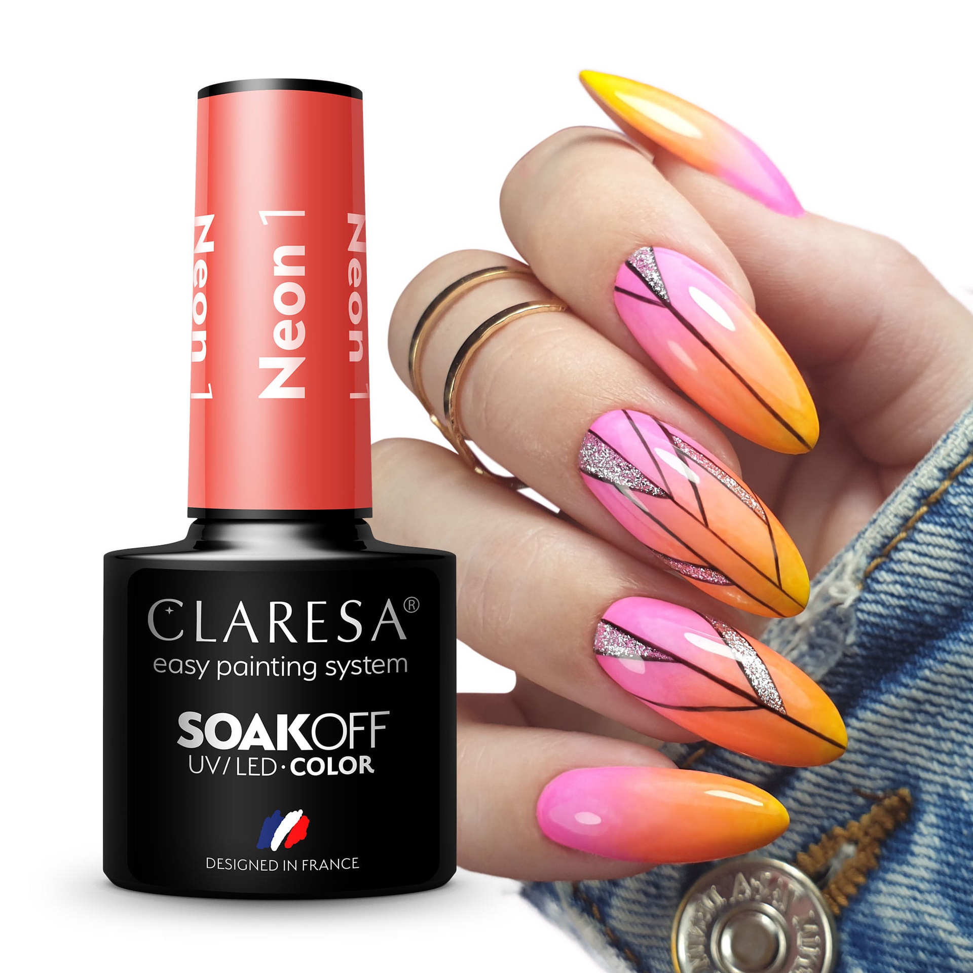 CLARESA UV/LED gél lakk 5g - NEON 1