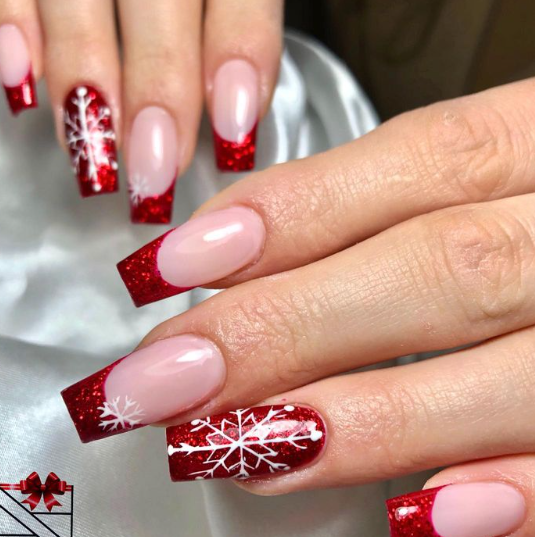 SEMILAC UV/LED Gél Lakk 7ml - 318 - Burgundy Red Glitter