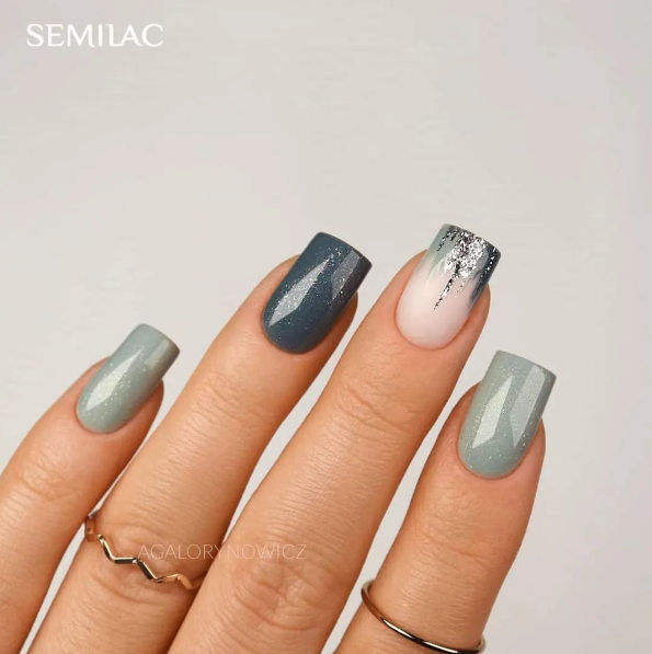 SEMILAC UV/LED Gél Lakk 7ml - 323 - Icy Mint Shimmer