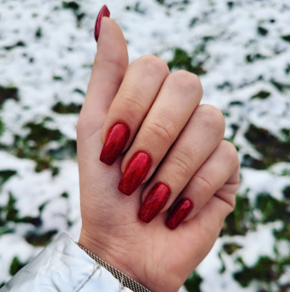 SEMILAC UV/LED Gél Lakk 7ml - 347 - Pretty Red Glitter