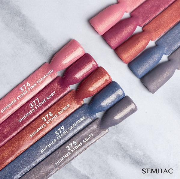 SEMILAC UV/LED Gél Lakk 7ml - 378 - HEMA FREE - Shimmer Stone Amber