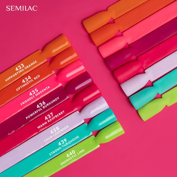SEMILAC UV/LED Gél Lakk 7ml - 436 - HEMA FREE - Powerful Burgundy