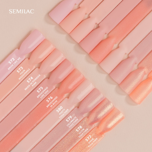 SEMILAC UV/LED Gél Lakk 7ml - 574 - Bride In Powder