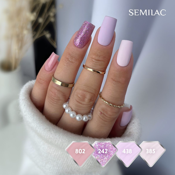 SEMILAC UV/LED Gél Lakk 7ml - 385 - Pastel Pink Sky