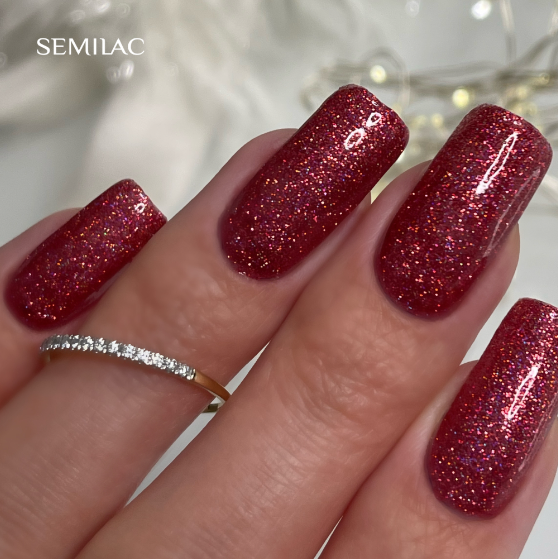 SEMILAC UV/LED Gél Lakk 7ml - 457 - HEMA FREE - Glamorous Red