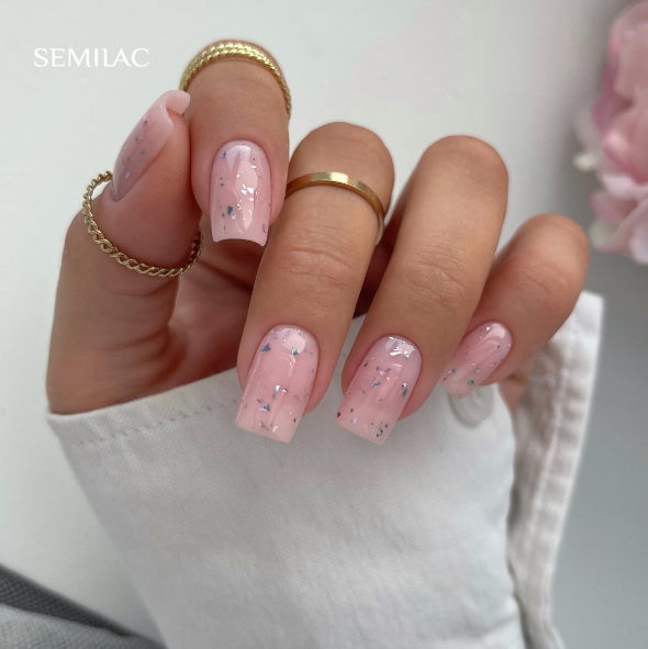 SEMILAC TOP - fixálásmentes fényzselé Flower Flakes No.T22 7ML