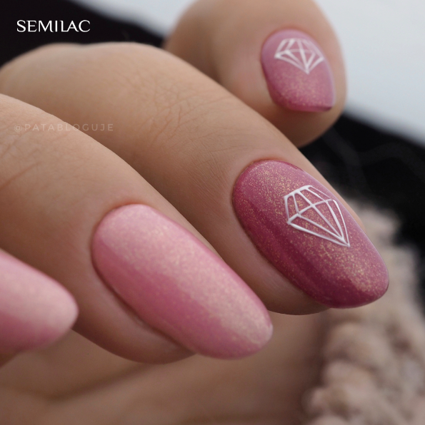 SEMILAC UV/LED Gél Lakk 7ml - 377 - HEMA FREE - Shimmer Stone Ruby