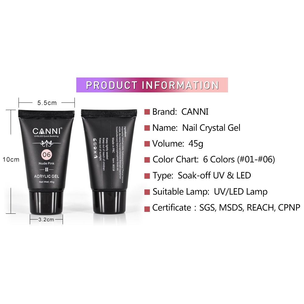 CANNI Poly Gél - Új formula - 45g - No.04 Crystal Pink