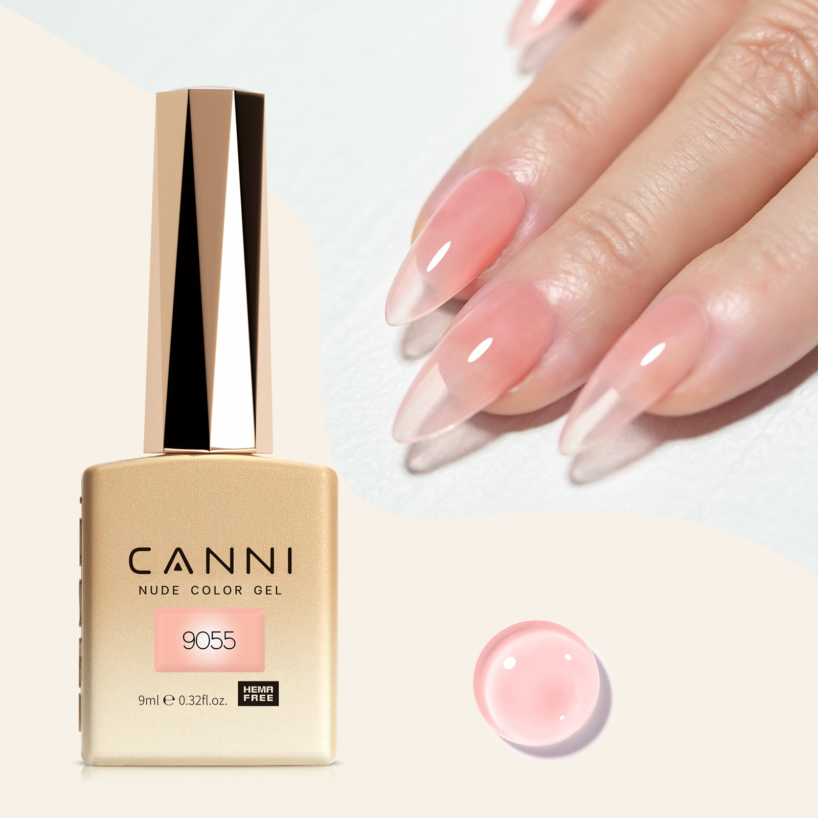 CANNI HEMA FREE UV/LED gél lakk 9ml No.9055