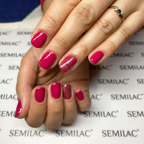 SEMILAC UV/LED Gél Lakk 7ml - 066 - Glossy Cranberry