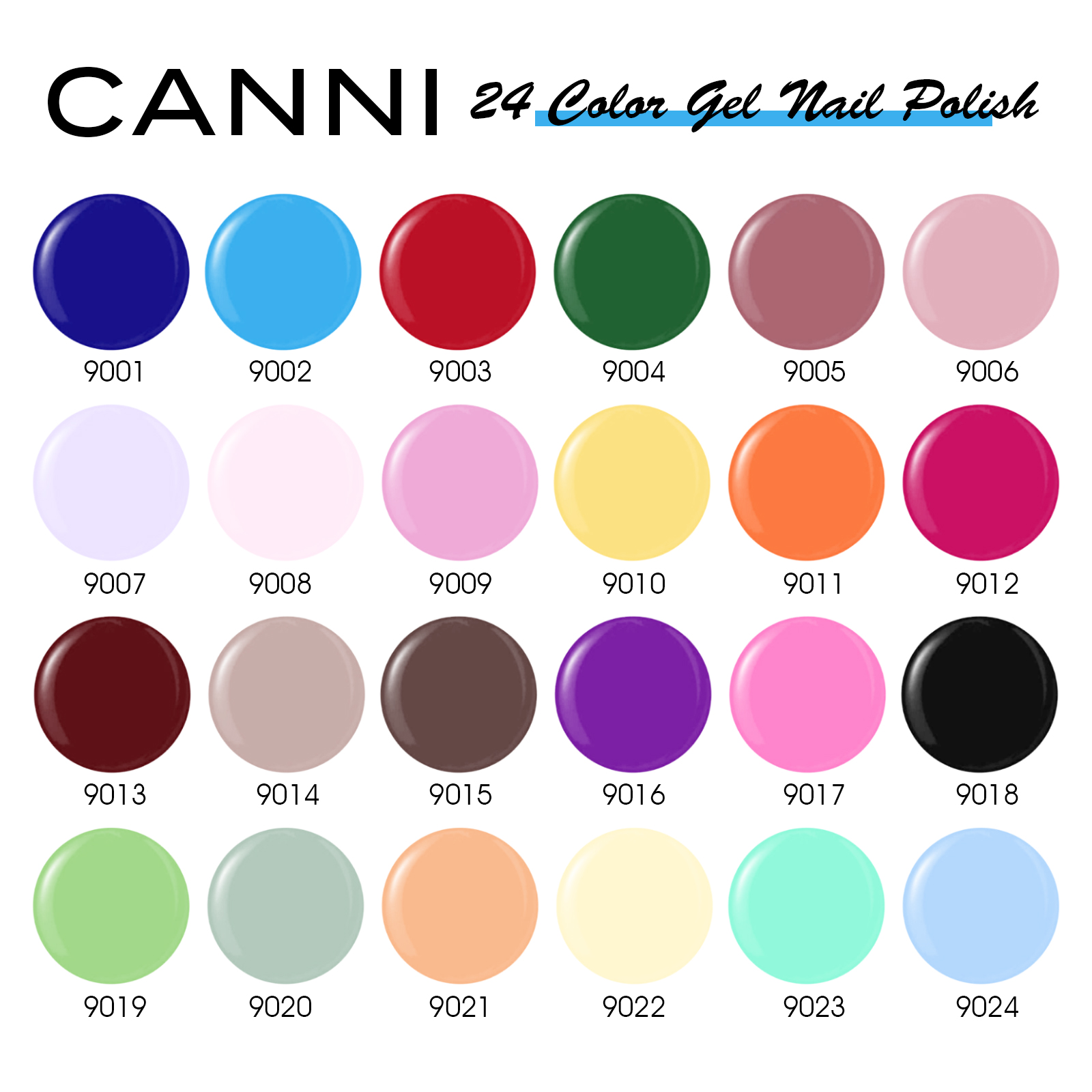 CANNI HEMA FREE UV/LED gél lakk szett (24db-os) No.CC1