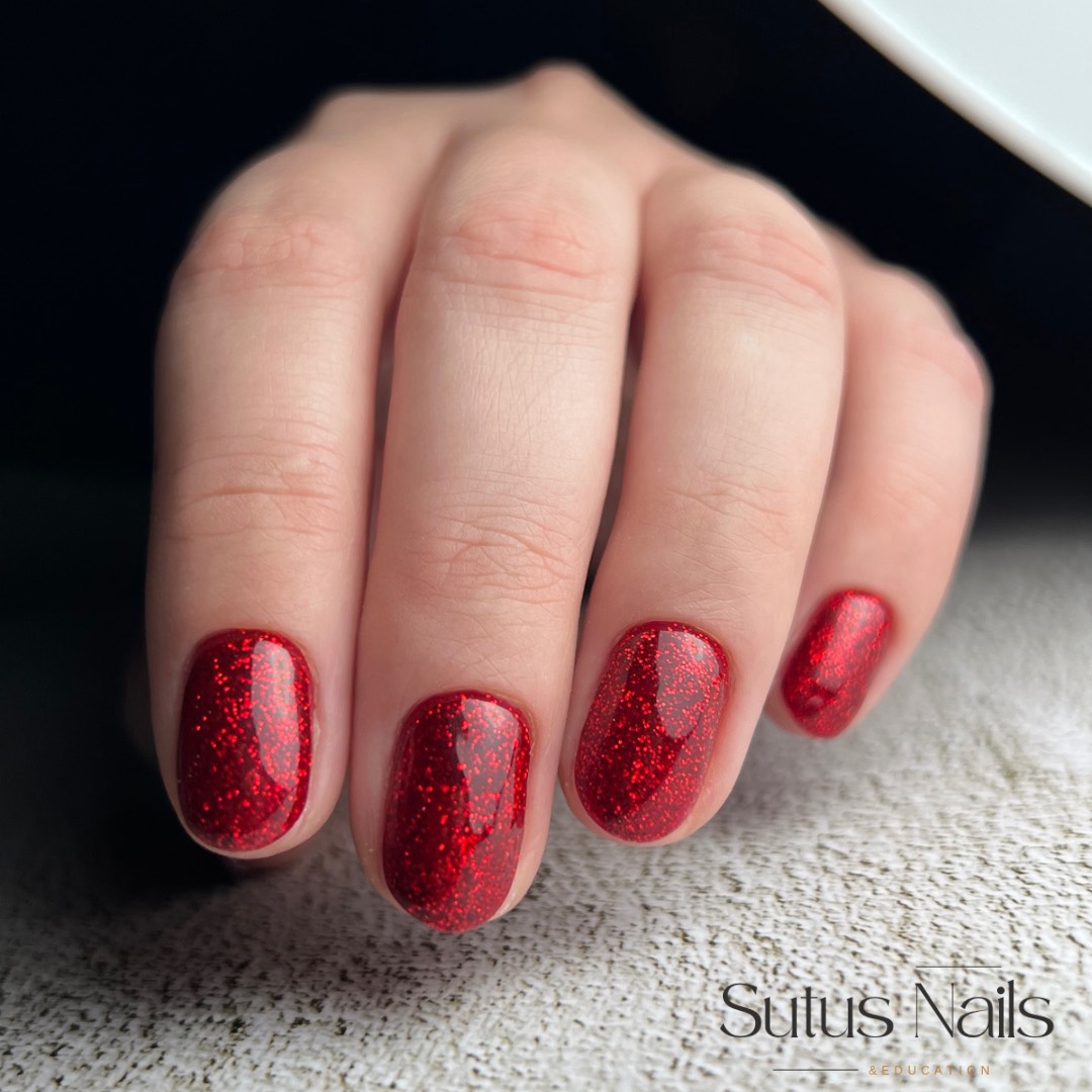 SEMILAC UV/LED Gél Lakk 7ml - 318 - Burgundy Red Glitter