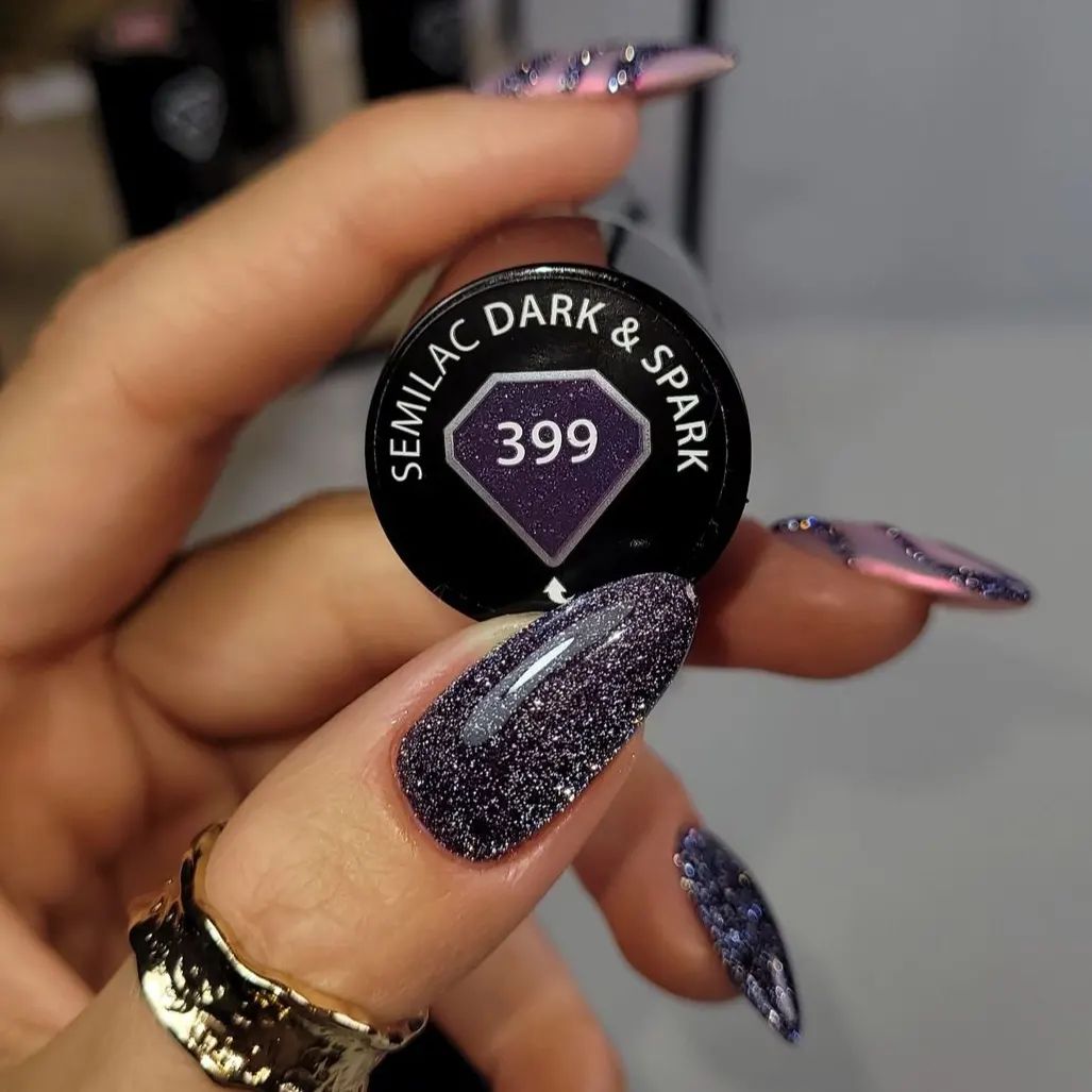 SEMILAC UV/LED Gél Lakk 7ml - 399 - HEMA FREE - Dark & Spark