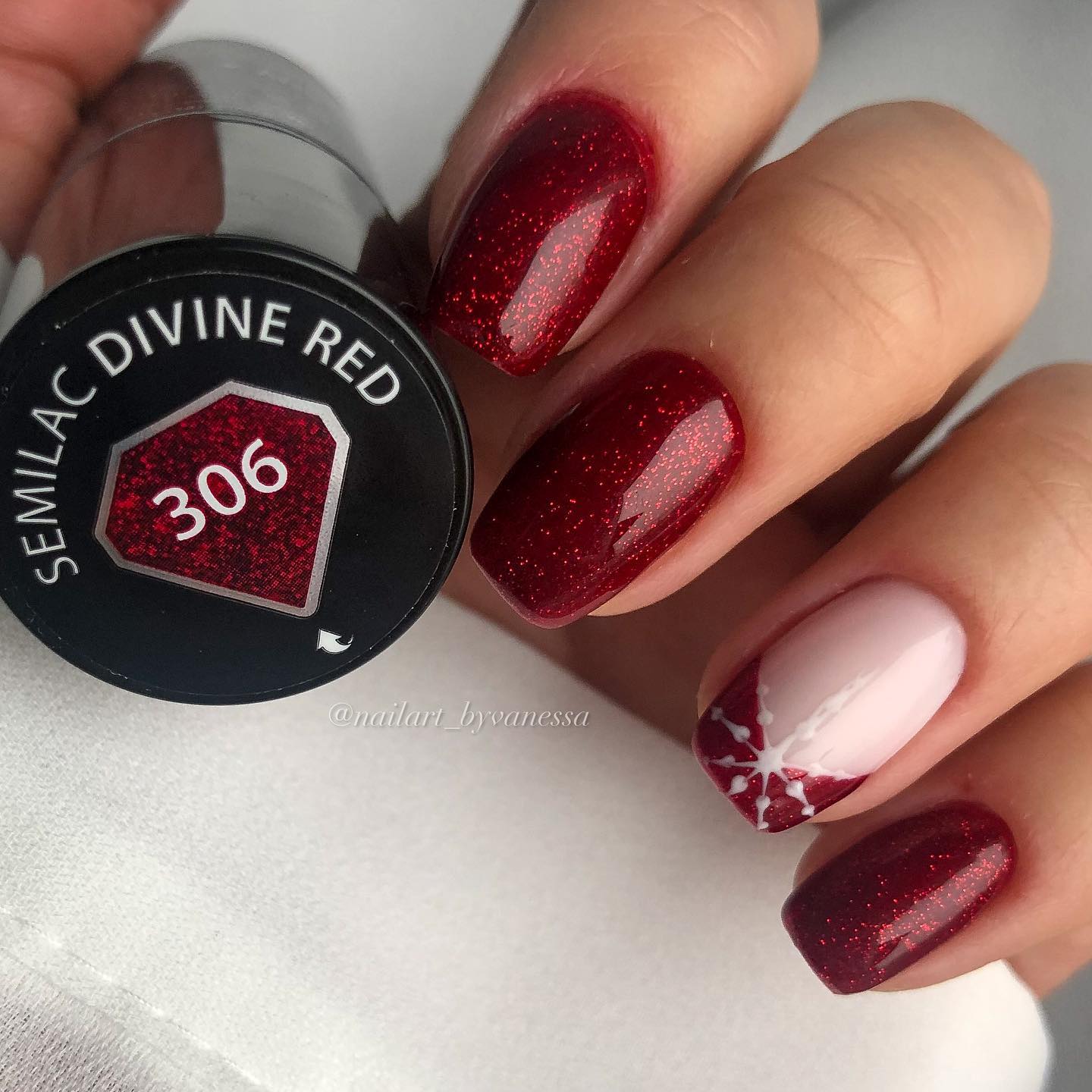 SEMILAC UV/LED Gél Lakk 7ml - 306 - Divine Red