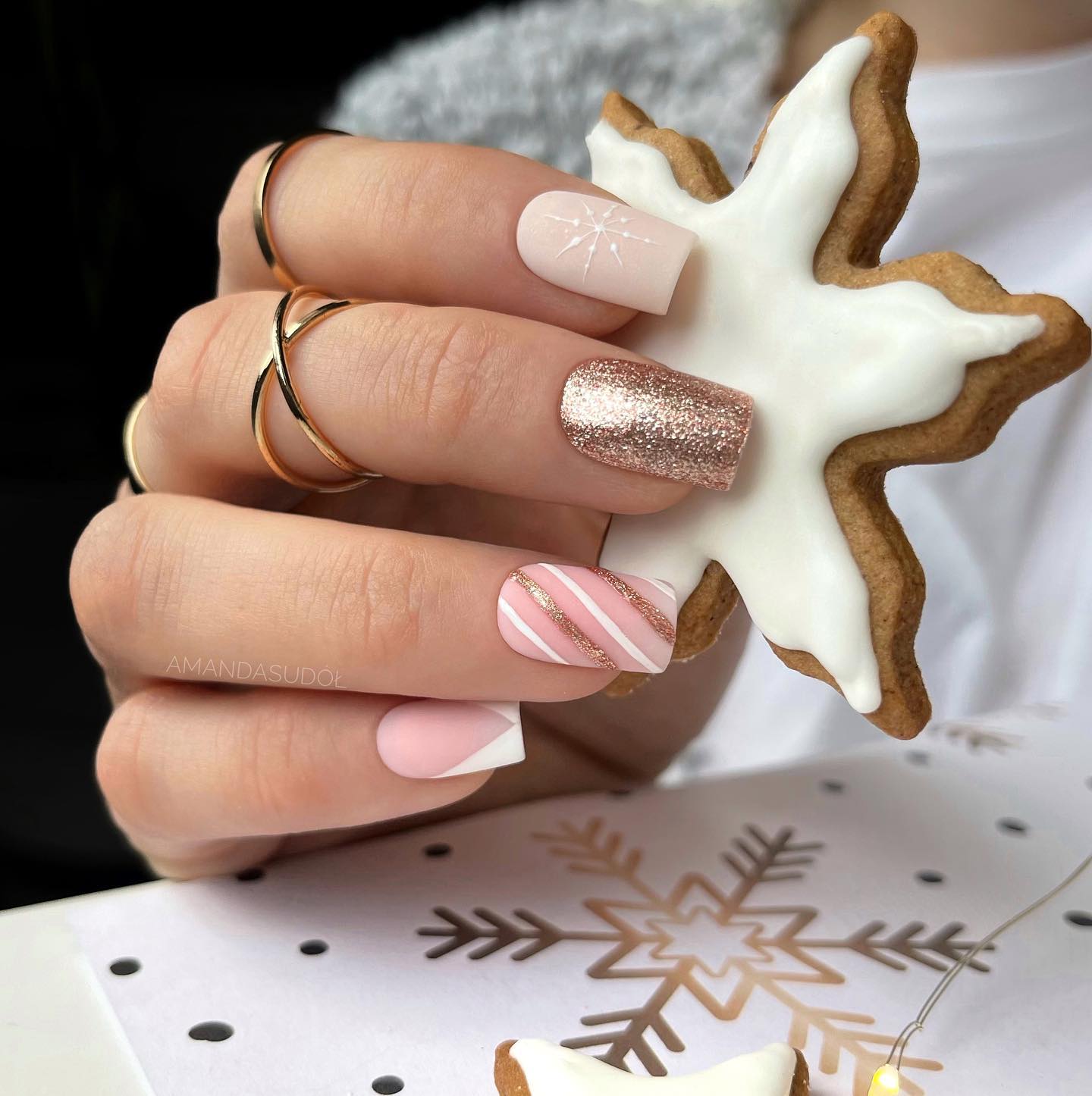 SEMILAC UV/LED Gél Lakk 7ml - 307 - Golden Icing