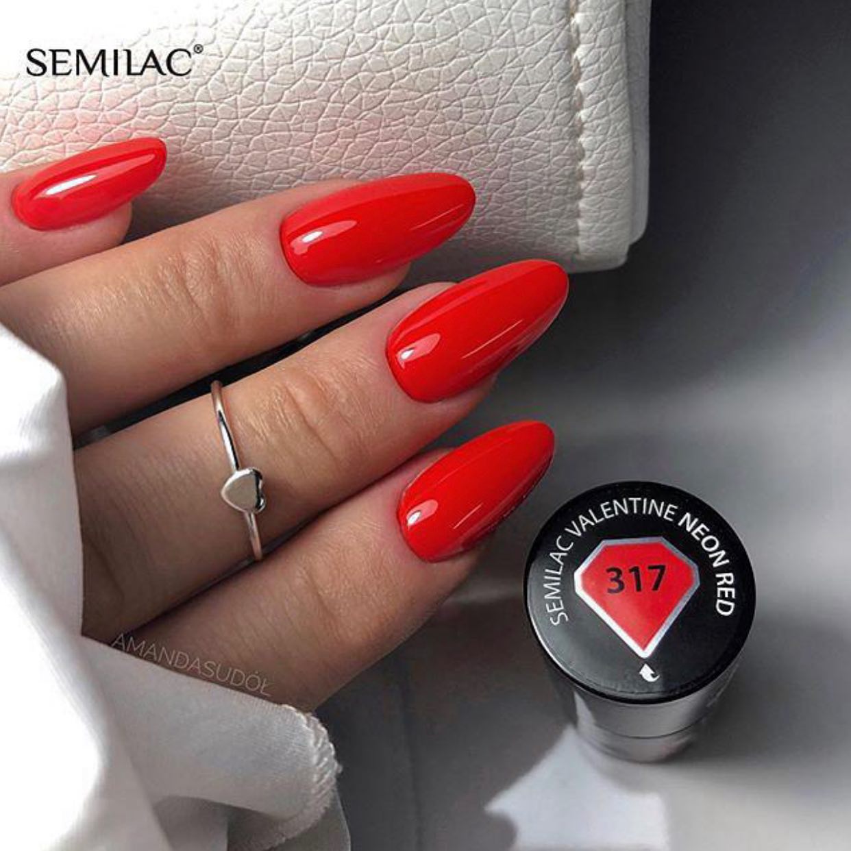 SEMILAC UV/LED Gél Lakk 7ml - 317 - Neon Red