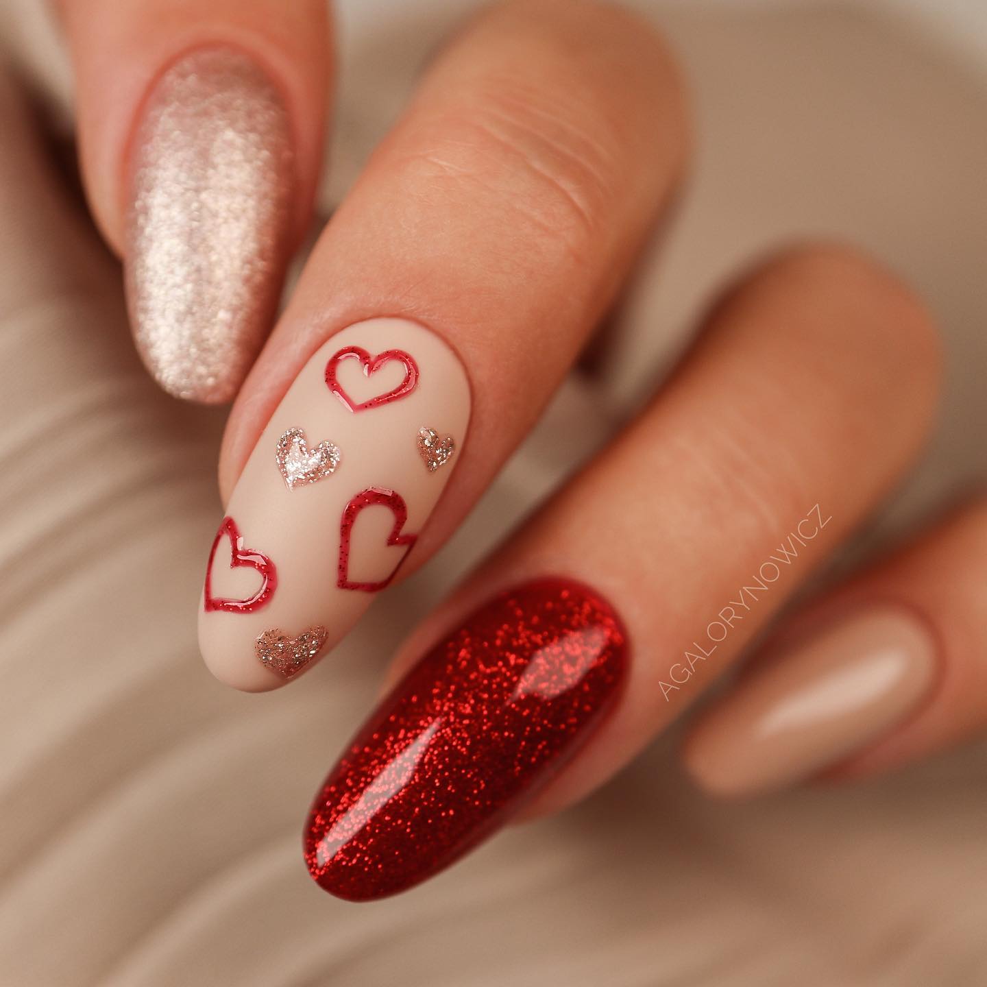SEMILAC UV/LED Gél Lakk 7ml - 347 - Pretty Red Glitter